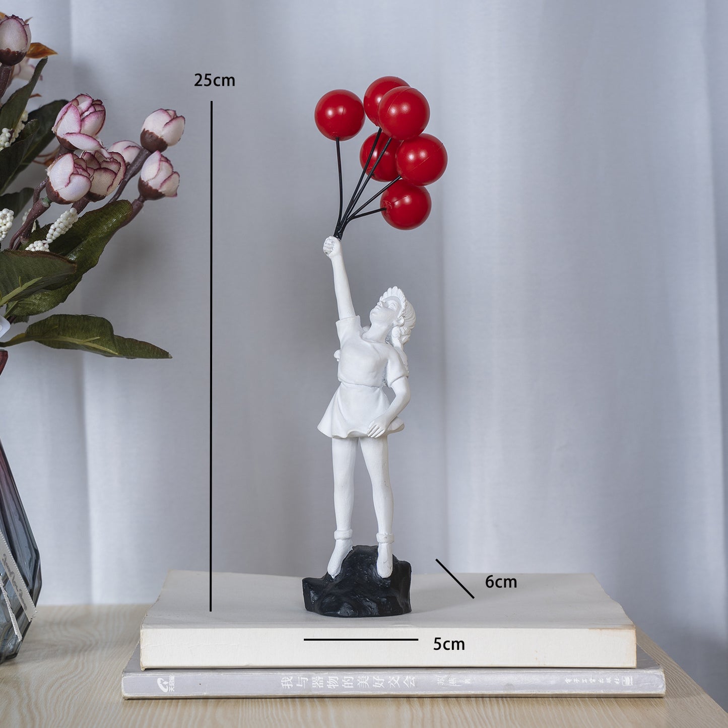 Little Girl With Balloon Art Sculpture Living Room Decorations