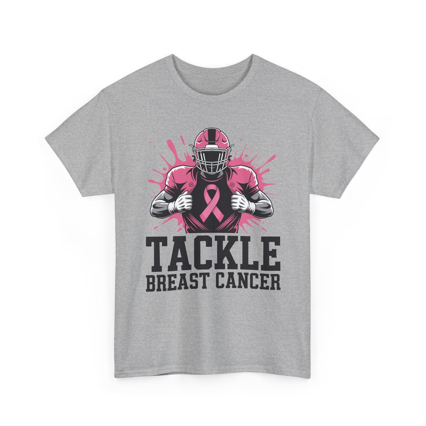 Tackle Football Breast Cancer Awareness Pink Ribbon Boys Kid T-Shirt
