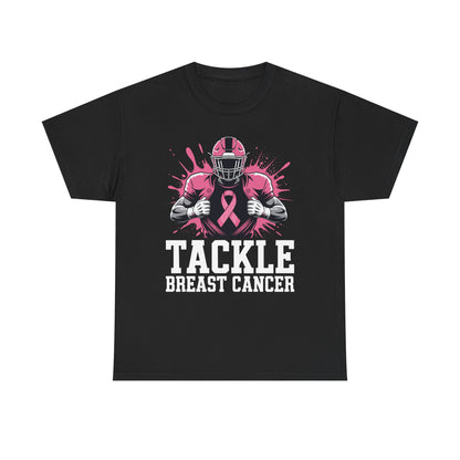 Tackle Football Breast Cancer Awareness Pink Ribbon Boys Kid T-Shirt