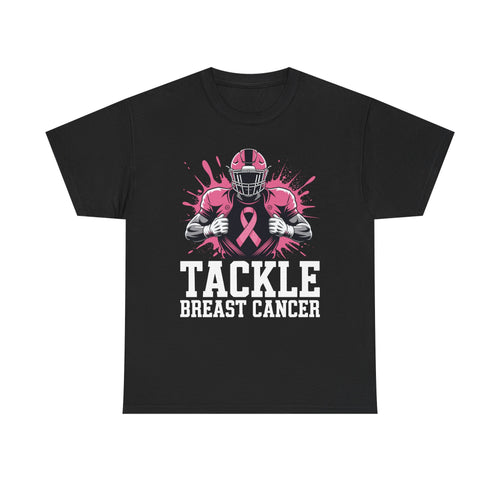 Tackle Football Breast Cancer Awareness Pink Ribbon Boys Kid T-Shirt