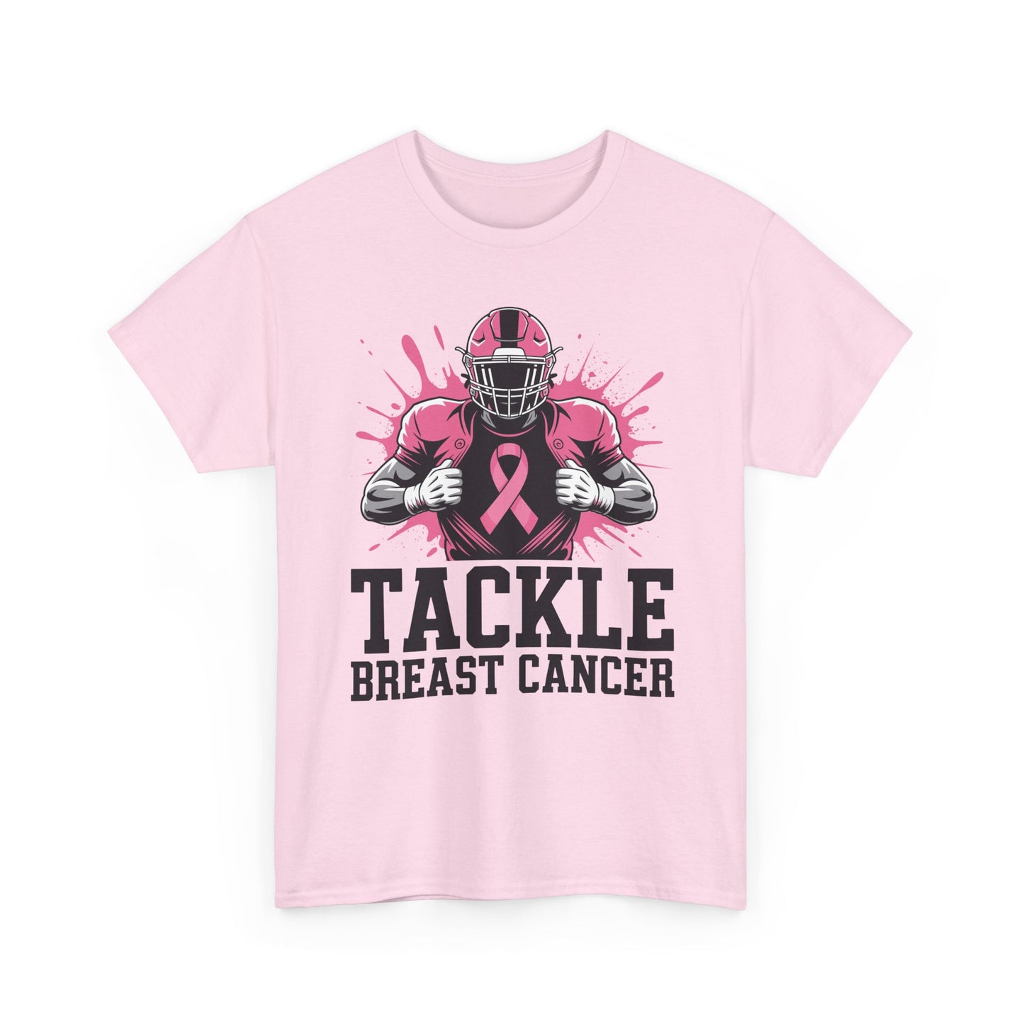 Tackle Football Breast Cancer Awareness Pink Ribbon Boys Kid T-Shirt