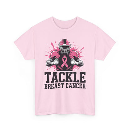 Tackle Football Breast Cancer Awareness Pink Ribbon Boys Kid T-Shirt