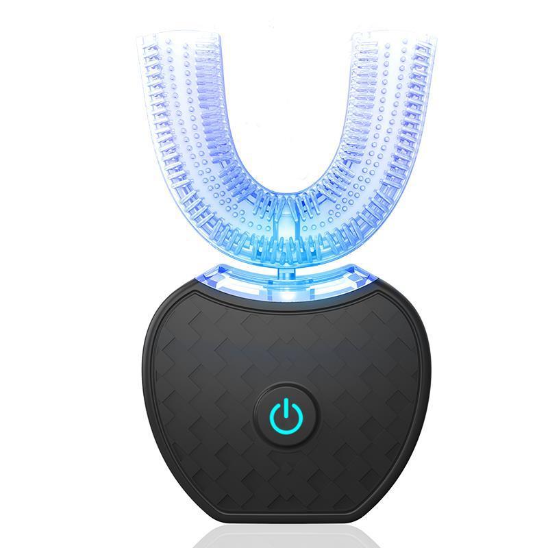 Electric Waterproof U Type Tooth Brush Whitening Blue Light USB Charging