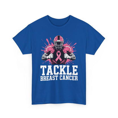 Tackle Football Breast Cancer Awareness Pink Ribbon Boys Kid T-Shirt