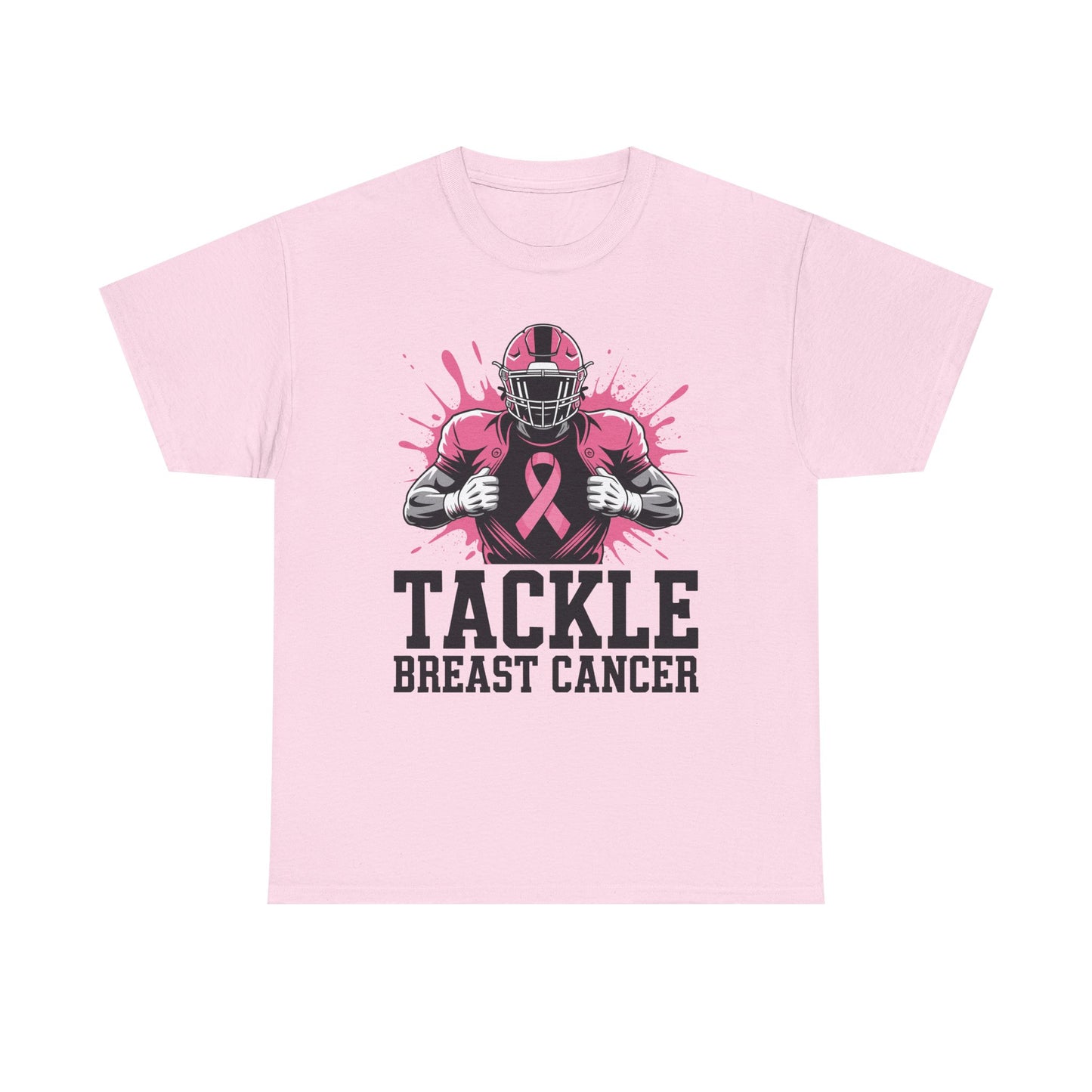 Tackle Football Breast Cancer Awareness Pink Ribbon Boys Kid T-Shirt