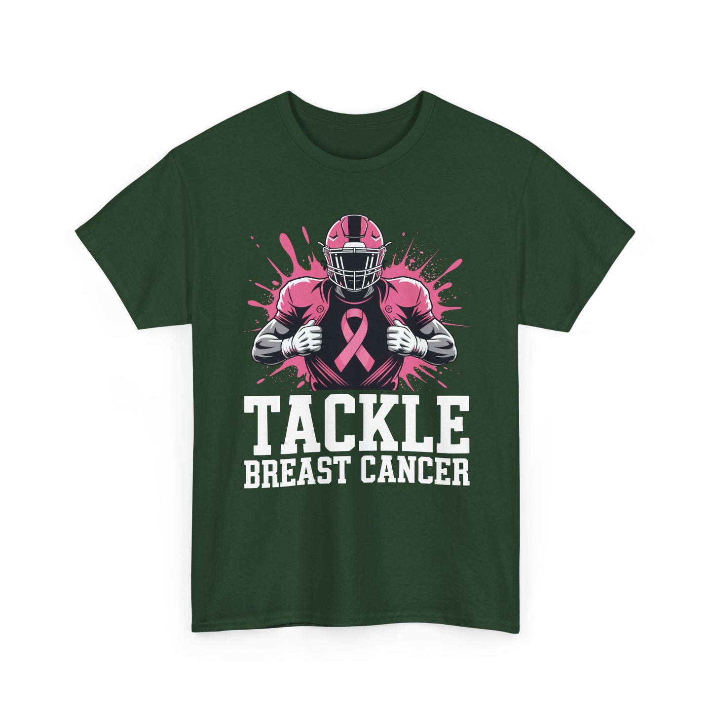 Tackle Football Breast Cancer Awareness Pink Ribbon Boys Kid T-Shirt