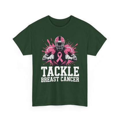 Tackle Football Breast Cancer Awareness Pink Ribbon Boys Kid T-Shirt