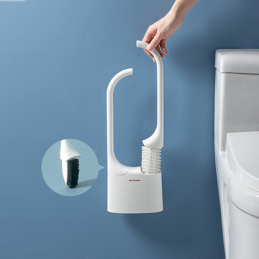 Wall-mounted Mirrored Toilet Brush Set