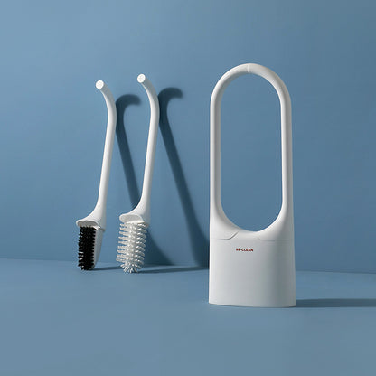 Wall-mounted Mirrored Toilet Brush Set