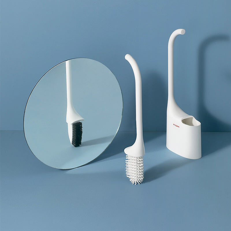 Wall-mounted Mirrored Toilet Brush Set