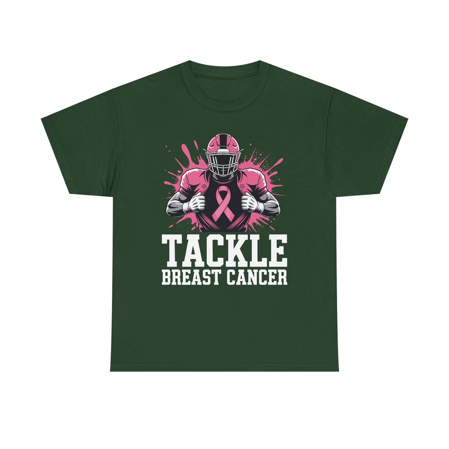 Tackle Football Breast Cancer Awareness Pink Ribbon Boys Kid T-Shirt