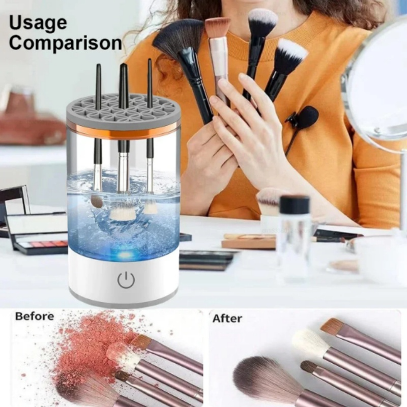 Makeup Brush Cleaner Automatic Rotating , USB Portable Electric Cosmetic Makeup Brush Rotary Washing Machine