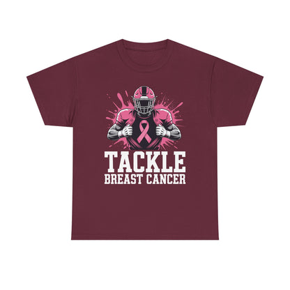 Tackle Football Breast Cancer Awareness Pink Ribbon Boys Kid T-Shirt