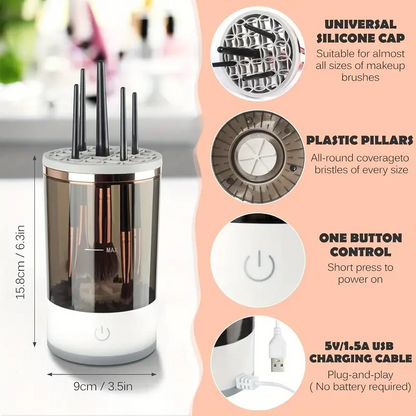 Makeup Brush Cleaner Automatic Rotating , USB Portable Electric Cosmetic Makeup Brush Rotary Washing Machine