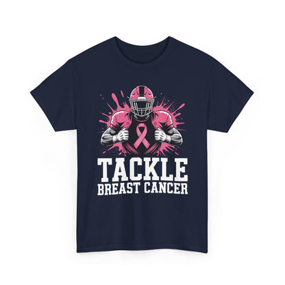 Tackle Football Breast Cancer Awareness Pink Ribbon Boys Kid T-Shirt