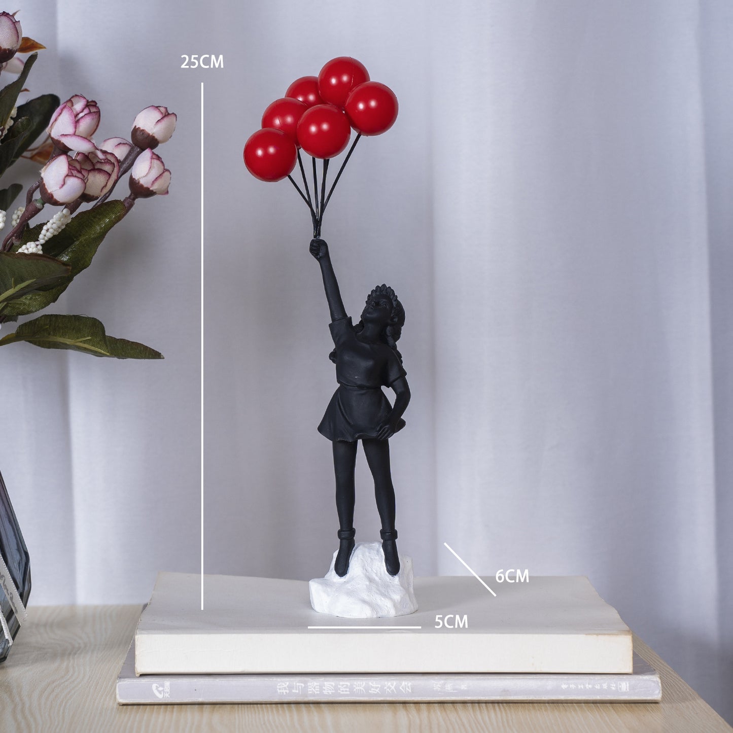 Little Girl With Balloon Art Sculpture Living Room Decorations