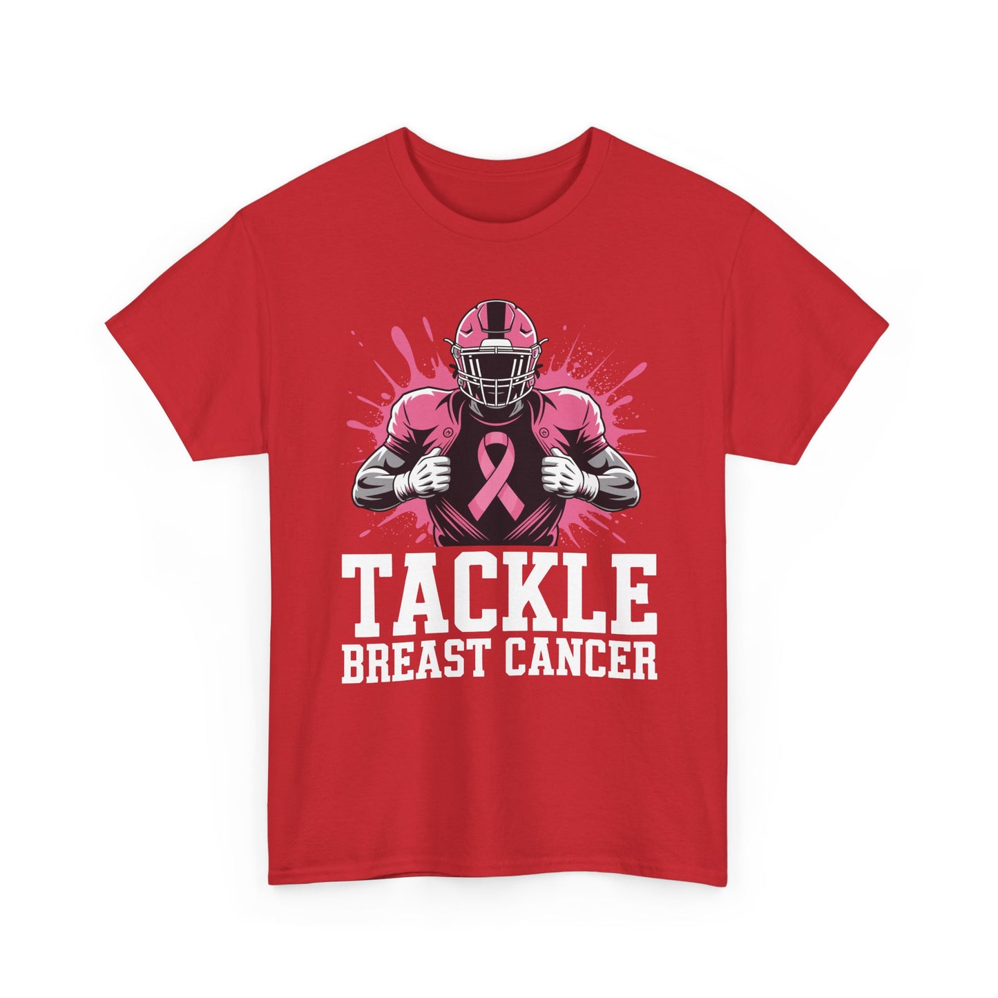 Tackle Football Breast Cancer Awareness Pink Ribbon Boys Kid T-Shirt