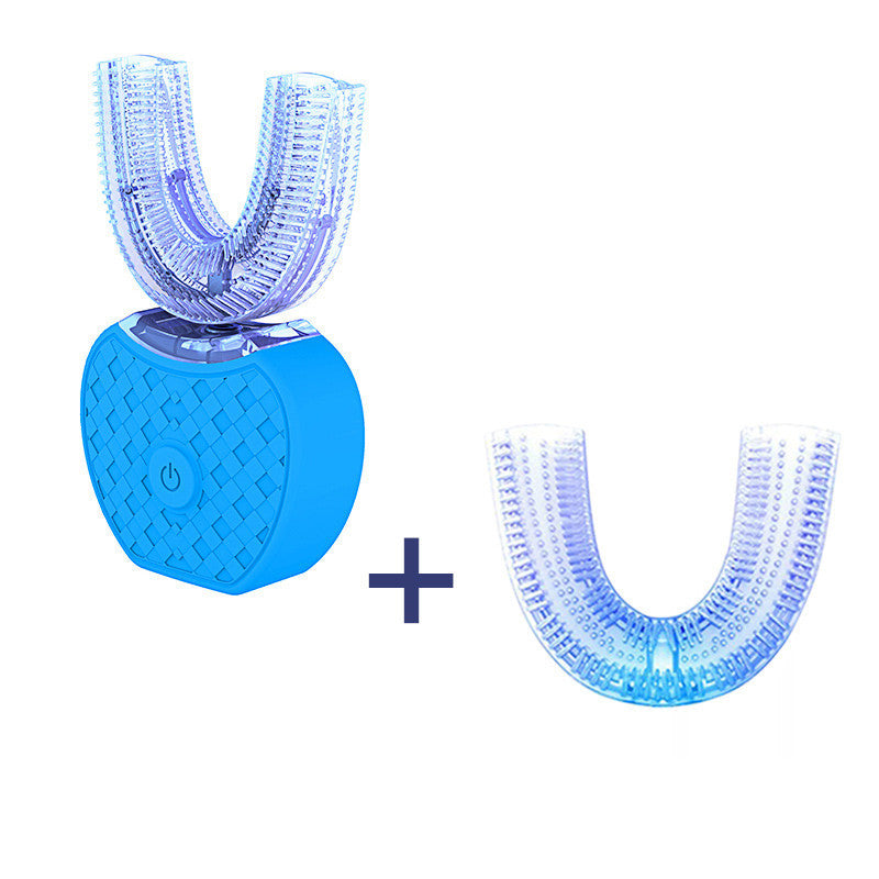 Electric Waterproof U Type Tooth Brush Whitening Blue Light USB Charging