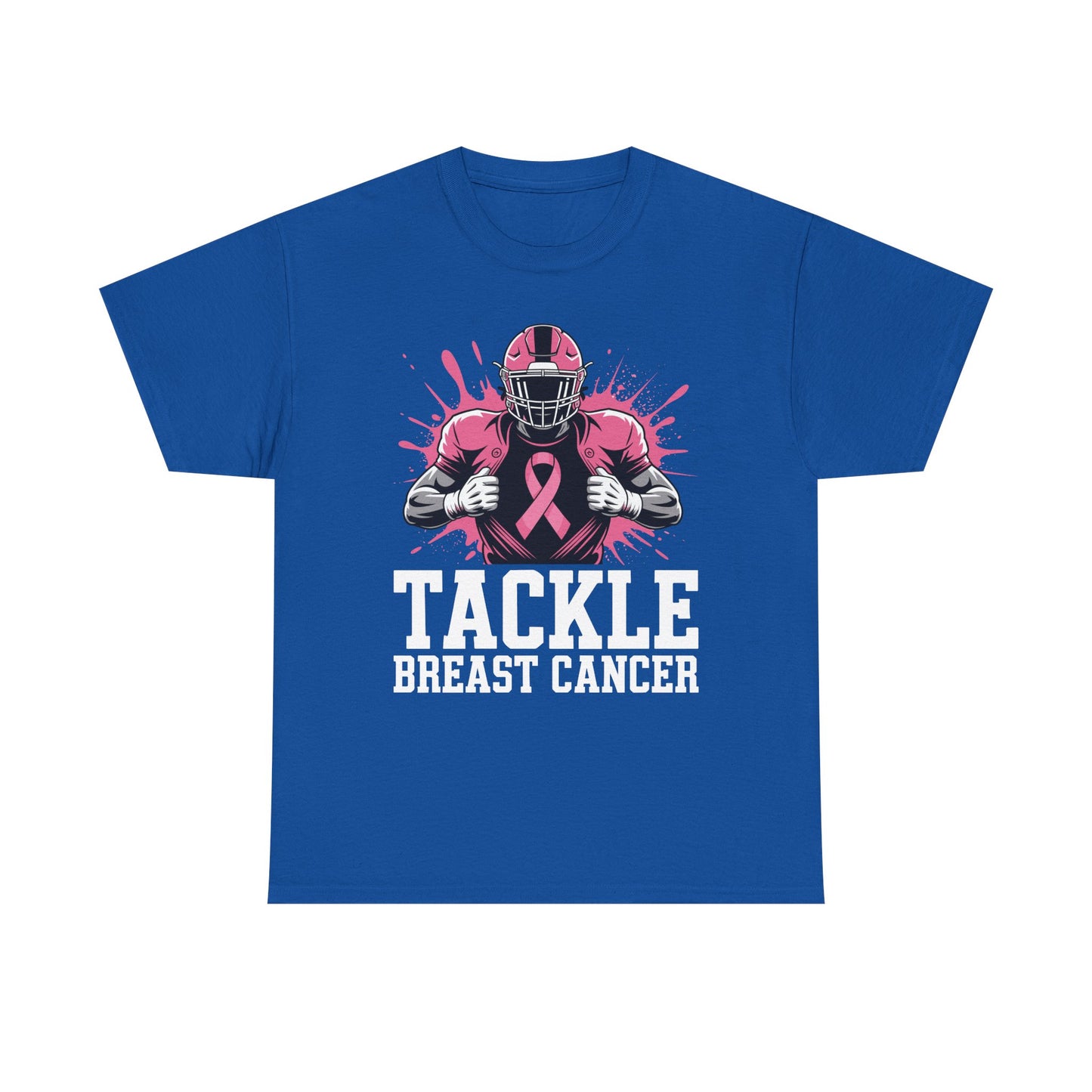 Tackle Football Breast Cancer Awareness Pink Ribbon Boys Kid T-Shirt