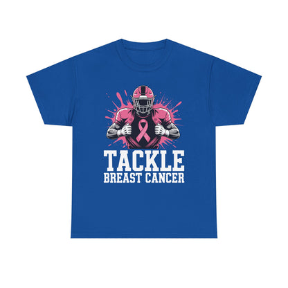 Tackle Football Breast Cancer Awareness Pink Ribbon Boys Kid T-Shirt
