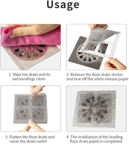 50‑Pack Disposable Shower Drain Hair Catcher – Mesh Stickers for Bath, Tub, Kitchen & Laundry