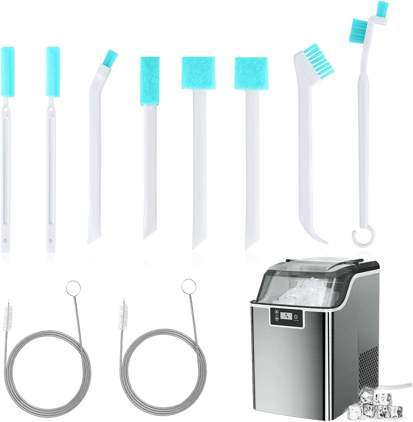 Ice Maker Cleaning Brush Set – 2pc Straw & Machine Cleaner + 8pc Crevice Tools Kit