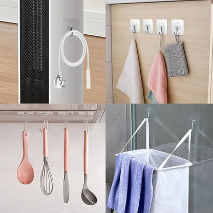 24‑Pack Heavy‑Duty Adhesive Wall Hooks – No‑Damage, Waterproof & Holds up to 33 lb