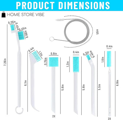 Ice Maker Cleaning Brush Set – 2pc Straw & Machine Cleaner + 8pc Crevice Tools Kit