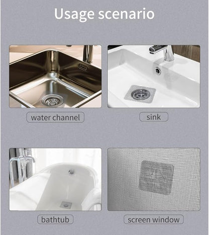 50‑Pack Disposable Shower Drain Hair Catcher – Mesh Stickers for Bath, Tub, Kitchen & Laundry