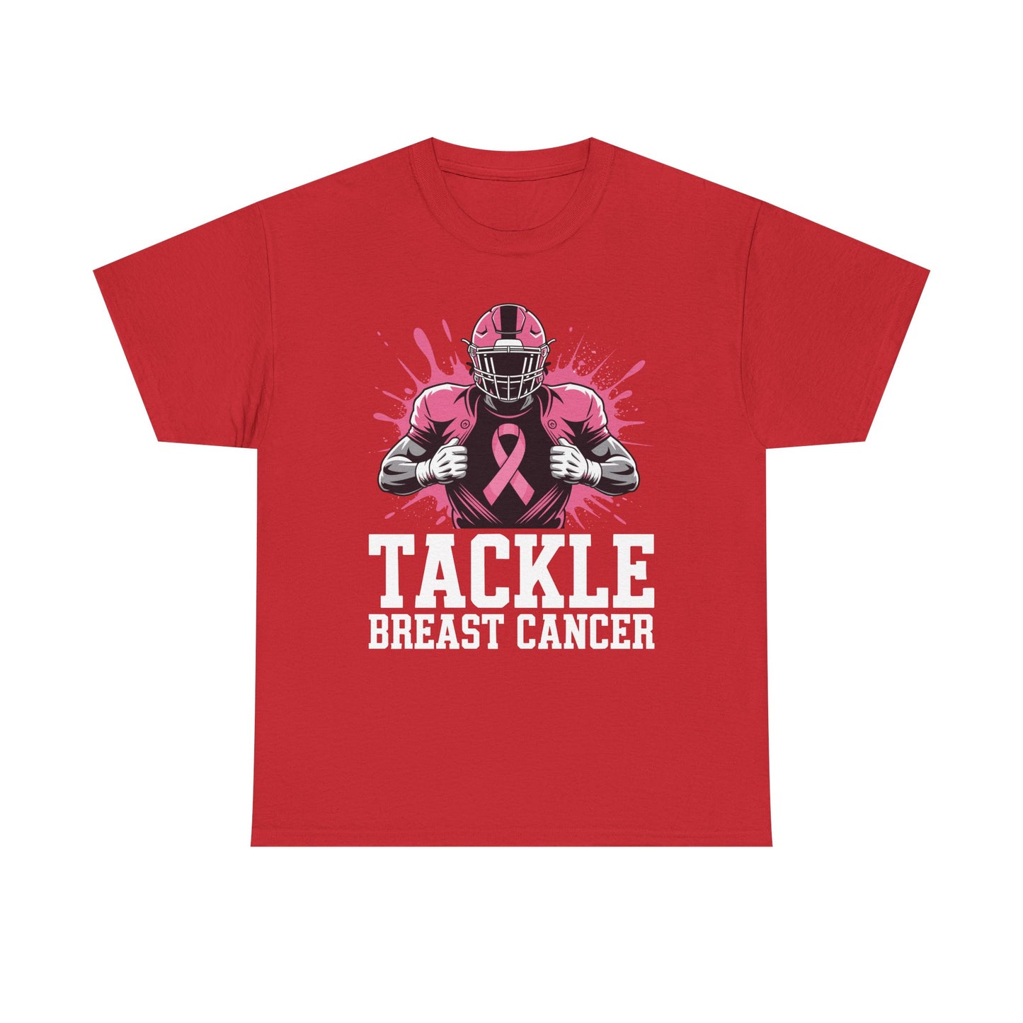 Tackle Football Breast Cancer Awareness Pink Ribbon Boys Kid T-Shirt