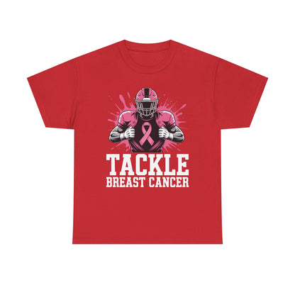 Tackle Football Breast Cancer Awareness Pink Ribbon Boys Kid T-Shirt