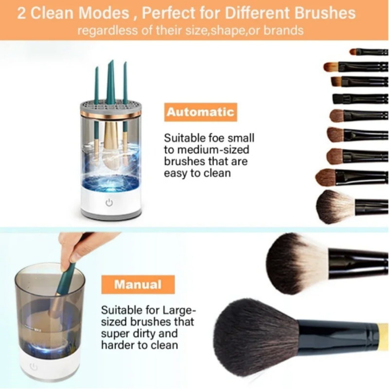 Makeup Brush Cleaner Automatic Rotating , USB Portable Electric Cosmetic Makeup Brush Rotary Washing Machine