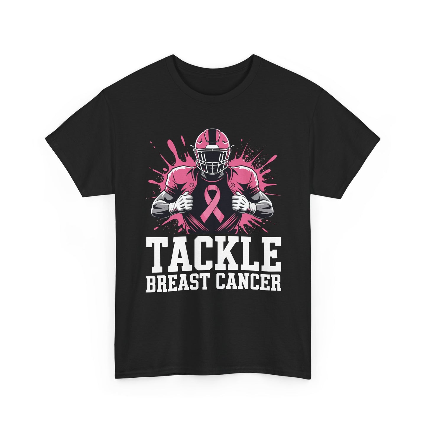 Tackle Football Breast Cancer Awareness Pink Ribbon Boys Kid T-Shirt