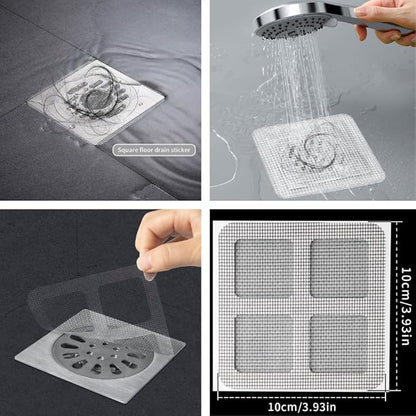 50‑Pack Disposable Shower Drain Hair Catcher – Mesh Stickers for Bath, Tub, Kitchen & Laundry