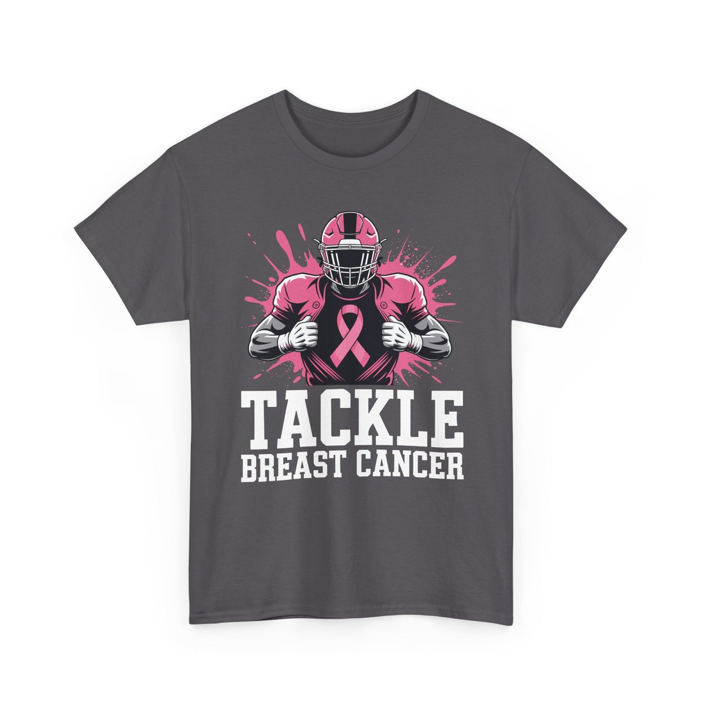 Tackle Football Breast Cancer Awareness Pink Ribbon Boys Kid T-Shirt