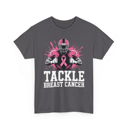 Tackle Football Breast Cancer Awareness Pink Ribbon Boys Kid T-Shirt