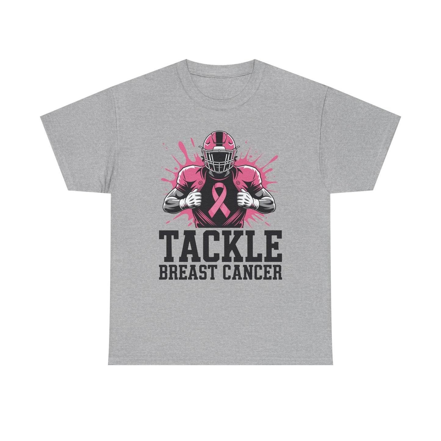 Tackle Football Breast Cancer Awareness Pink Ribbon Boys Kid T-Shirt