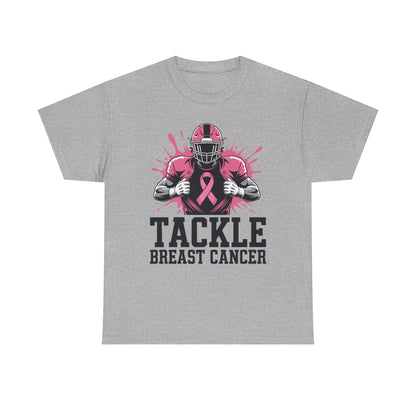 Tackle Football Breast Cancer Awareness Pink Ribbon Boys Kid T-Shirt
