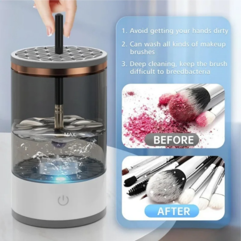 Makeup Brush Cleaner Automatic Rotating , USB Portable Electric Cosmetic Makeup Brush Rotary Washing Machine