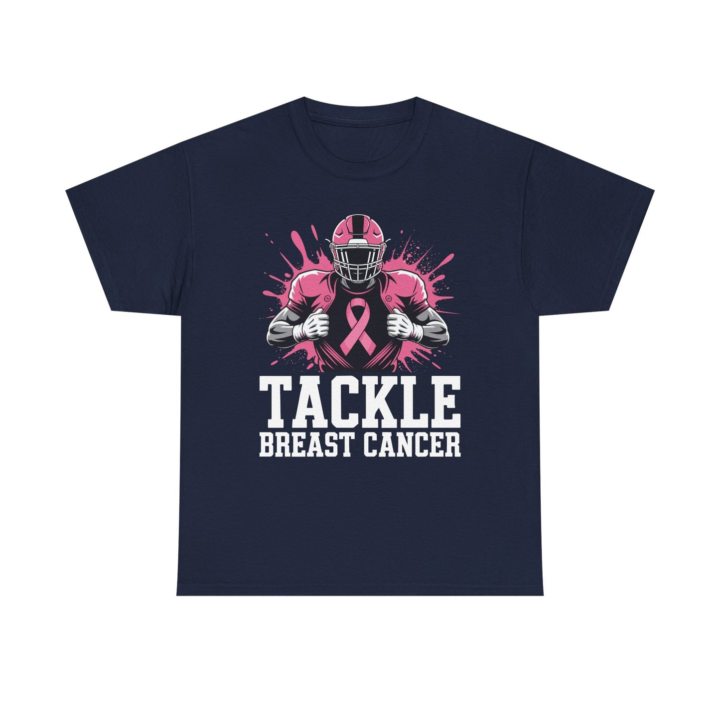 Tackle Football Breast Cancer Awareness Pink Ribbon Boys Kid T-Shirt