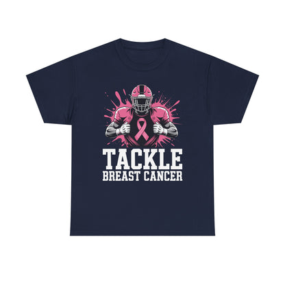 Tackle Football Breast Cancer Awareness Pink Ribbon Boys Kid T-Shirt