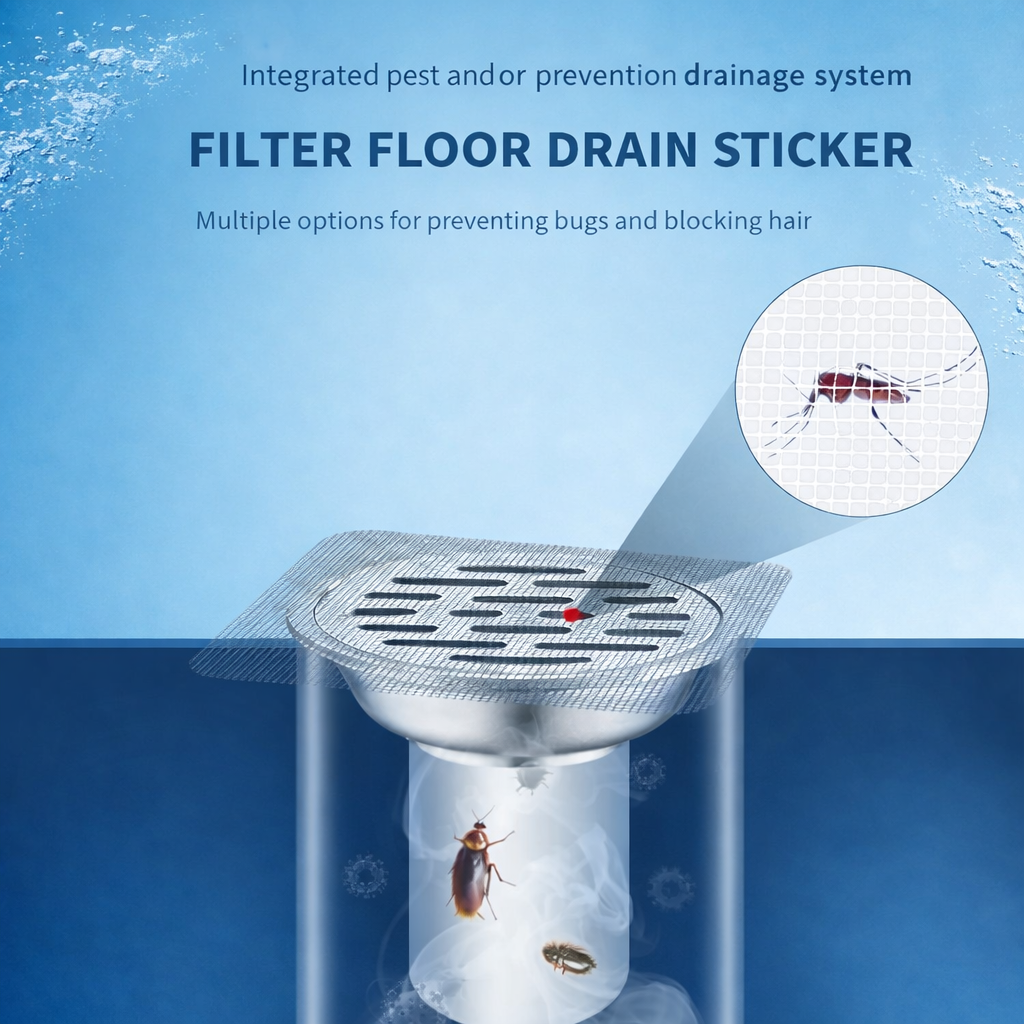 50‑Pack Disposable Shower Drain Hair Catcher – Mesh Stickers for Bath, Tub, Kitchen & Laundry