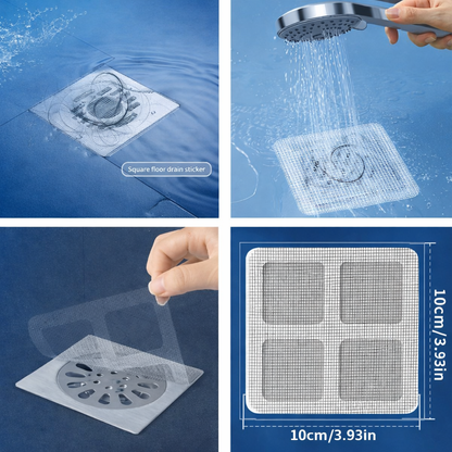 50‑Pack Disposable Shower Drain Hair Catcher – Mesh Stickers for Bath, Tub, Kitchen & Laundry