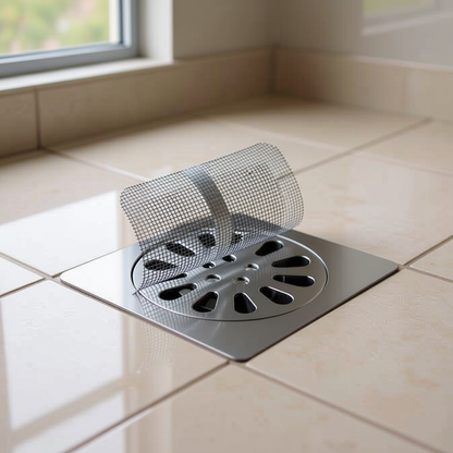 50‑Pack Disposable Shower Drain Hair Catcher – Mesh Stickers for Bath, Tub, Kitchen & Laundry